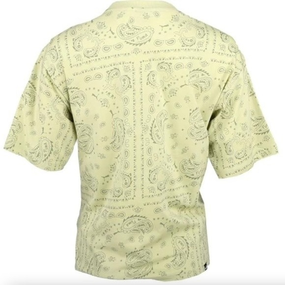 NWT PUMA ESS+ Paisley AOP Stylish Graphic Crew Neck Shirt Pistachio Green OS - Picture 4 of 5